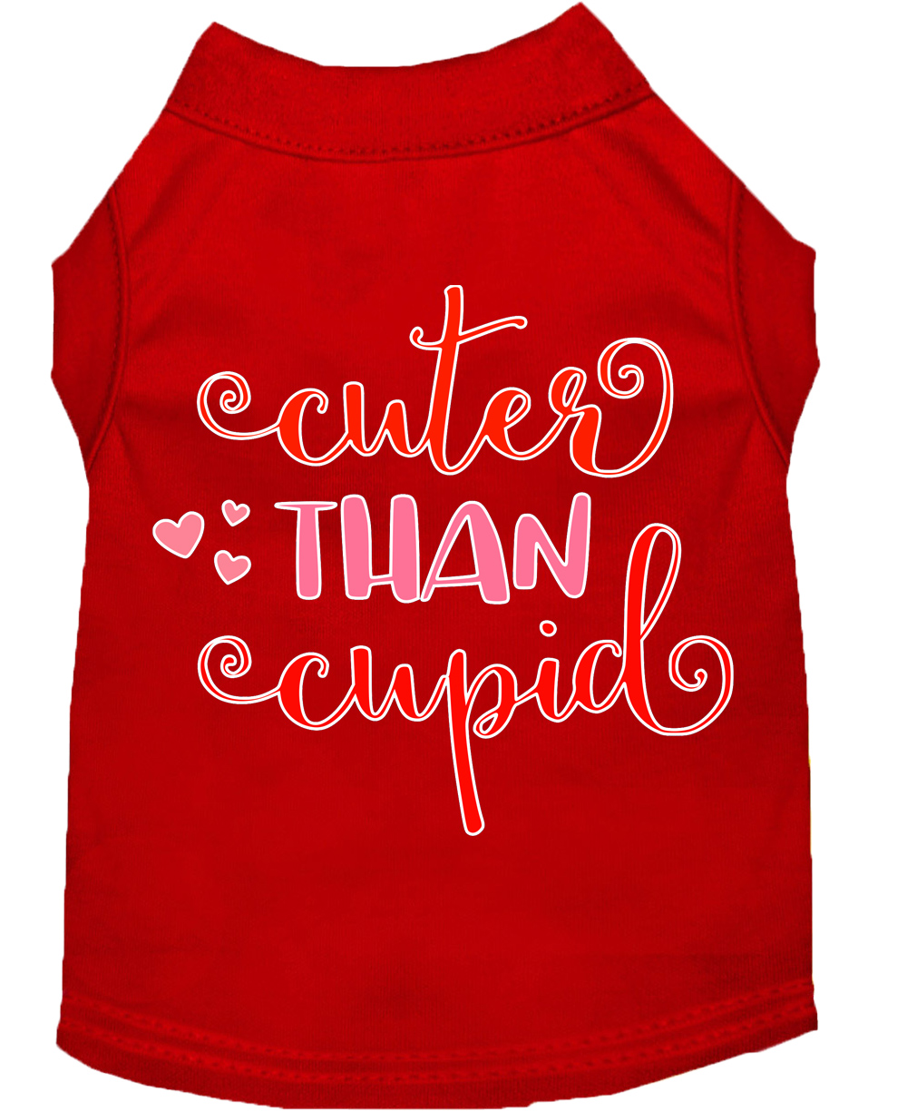 Cuter Than Cupid Screen Print Dog Shirt Red XS